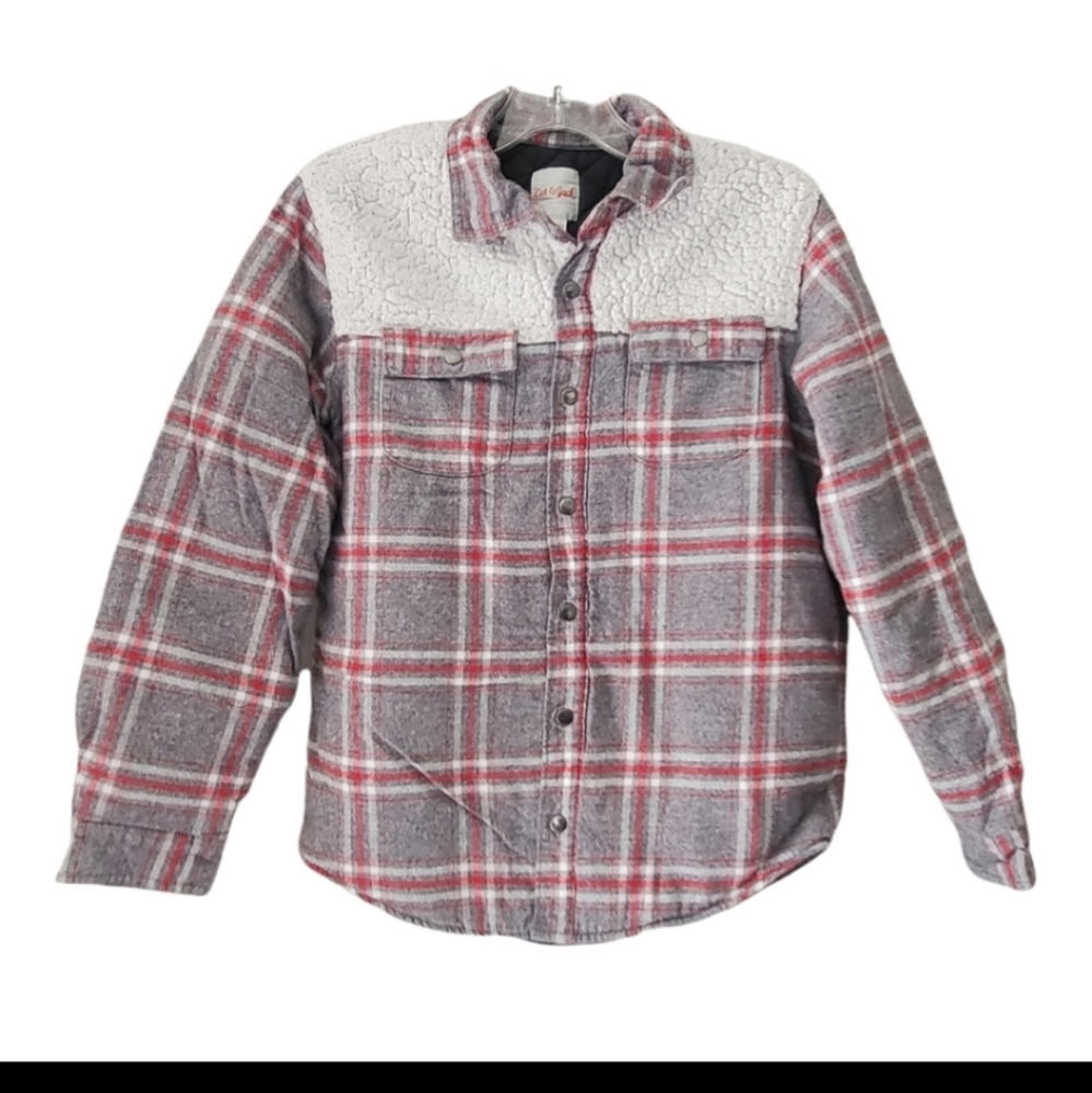 Cat & Jack Grey Plaid Boys Jacket 12/14